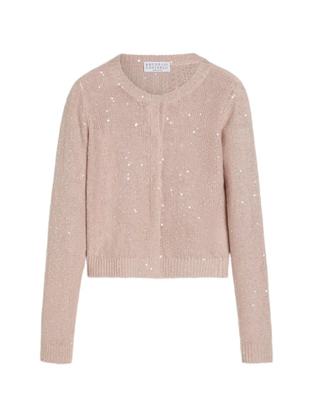  Brunello Cucinelli Kids Sequin Cardigan - Neutrals 