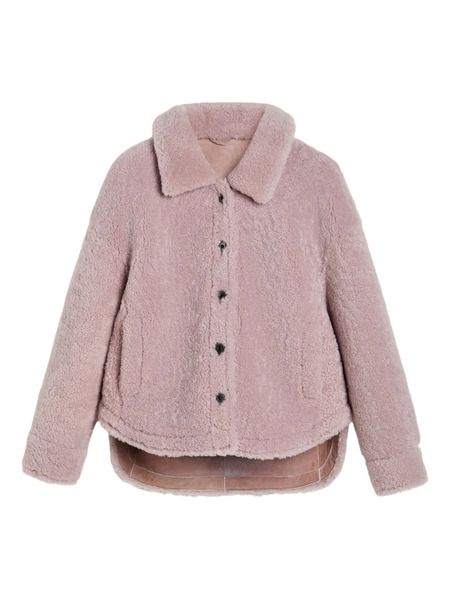  Brunello Cucinelli Kids Shearling Buttoned Jacket - Pink 
