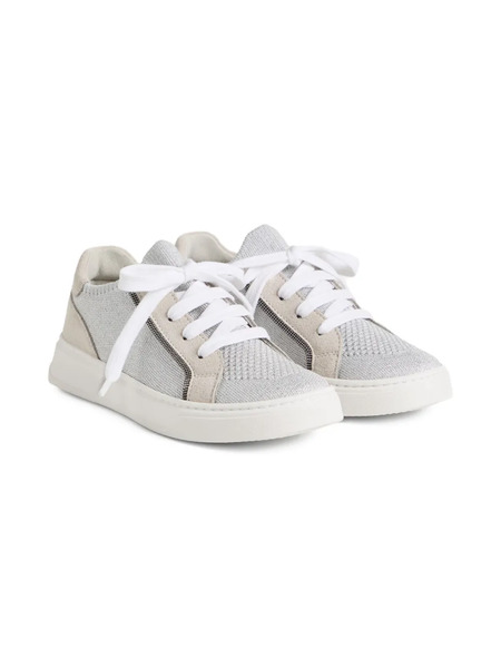  Brunello Cucinelli Kids Suede-panelled Sneakers - Light Grey 