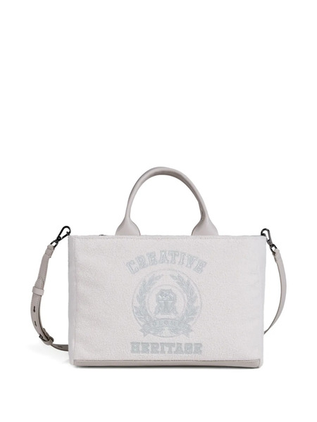  Brunello Cucinelli Kids Textured Embroidery Tote Bag - Neutrals 