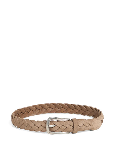  Brunello Cucinelli Kids Woven Leather Belt - Neutrals 