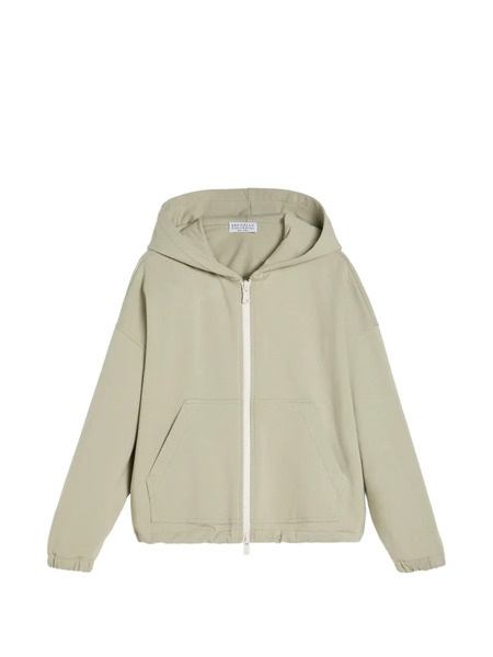 Brunello Cucinelli Kids Zip-up Hoodie - Green 