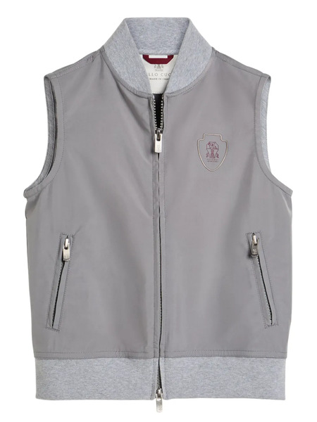  Brunello Cucinelli Kids Zip-up Waistcoat - Grey 