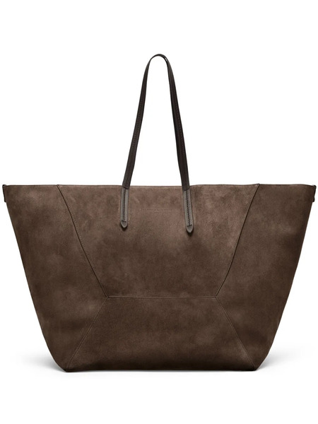  Brunello Cucinelli Large Bc Duo Suede Tote Bag - Brown 