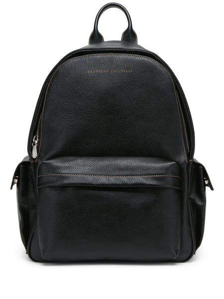  Brunello Cucinelli Leather Backpack - Black 