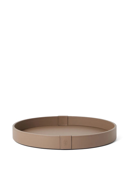  Brunello Cucinelli Leather-covered Wooden Tray - Brown 