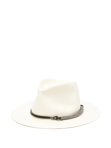  Brunello Cucinelli Leather-embellishment Fedora Hat - Neutrals 