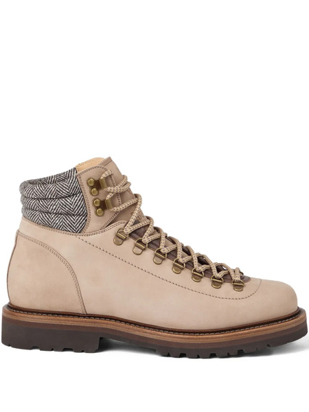  Brunello Cucinelli Leather Hiking Boots - Neutrals 
