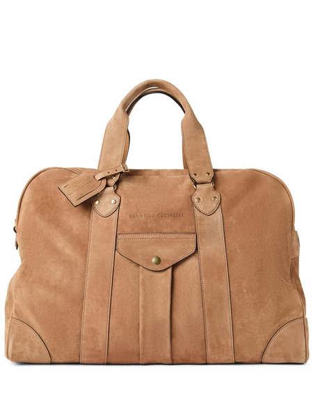  Brunello Cucinelli Leather Holdall Bag - Brown 