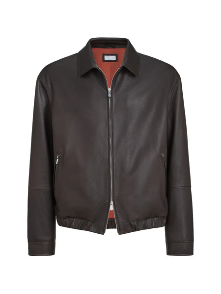  Brunello Cucinelli Leather Jacket - Brown 