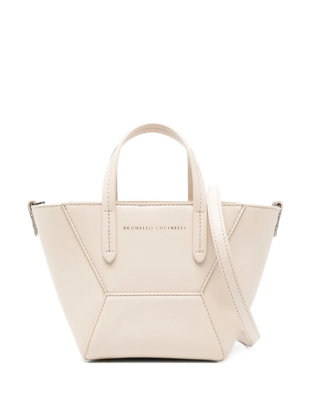  Brunello Cucinelli Leather Shoulder Bag - White 