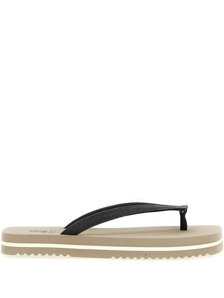  Brunello Cucinelli Leather Slides - Neutrals 