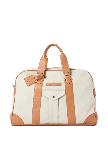  Brunello Cucinelli Leather-trimmed Holdall - Neutrals 