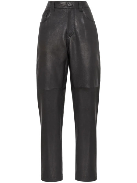  Brunello Cucinelli Leather Trousers - Black 