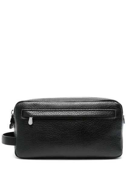  Brunello Cucinelli Leather Wash Bag - Black 
