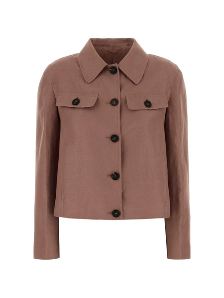  Brunello Cucinelli Linen Cropped Jacket - Pink 