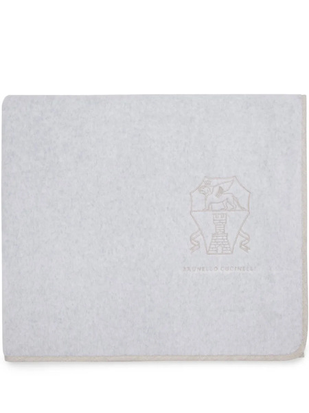  Brunello Cucinelli Logo-embroidered Beach Towel - Grey 