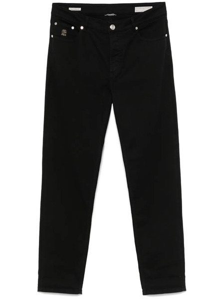  Brunello Cucinelli Logo-embroidered Jeans - Black 