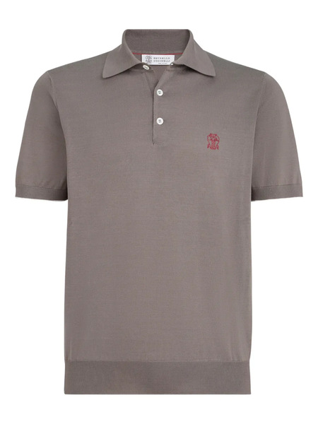  Brunello Cucinelli Logo-embroidered Polo Shirt - Grey 