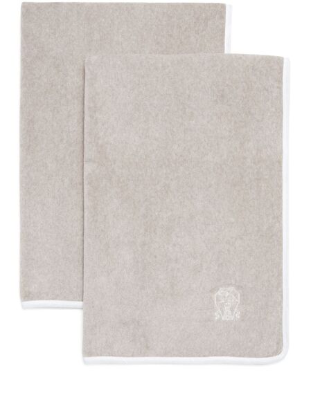  Brunello Cucinelli Logo-embroidered Towel - Neutrals 