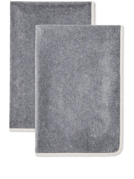  Brunello Cucinelli Logo-embroidered Towel (set Of Two) - Grey 
