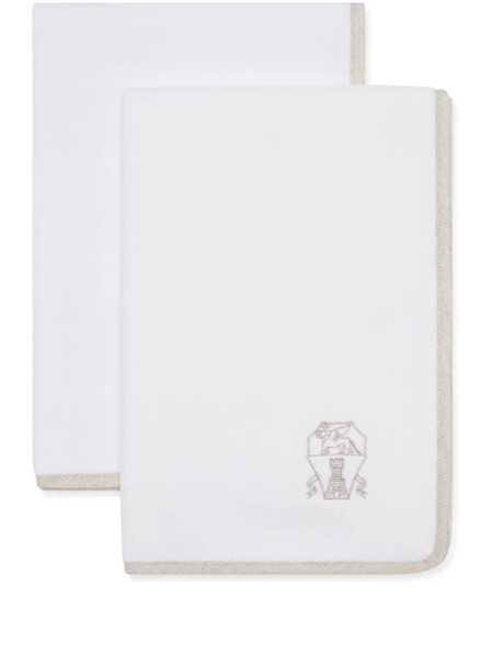  Brunello Cucinelli Logo-embroidered Towel (set Of Two) - White 