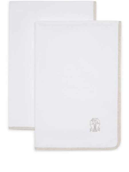  Brunello Cucinelli Logo-embroidered Towel (set Of Two) - White 