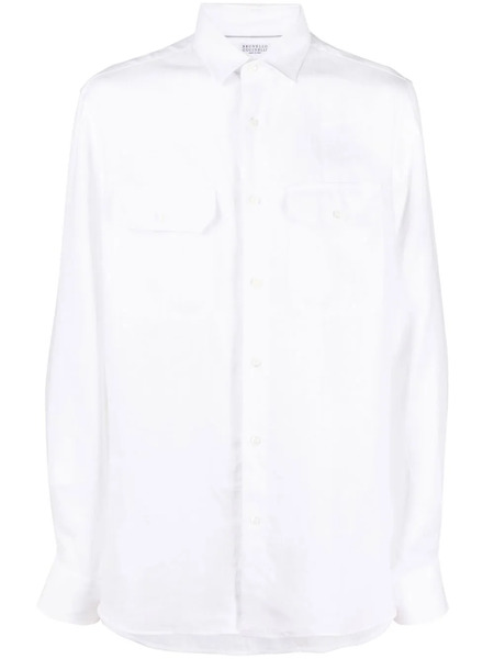  Brunello Cucinelli Long-sleeve Button-up Shirt - White 