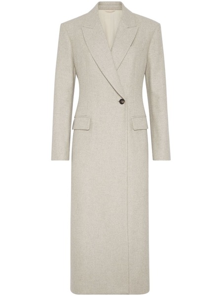  Brunello Cucinelli Long Wool Coat - Neutrals 