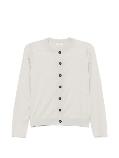  Brunello Cucinelli Metallic-thread Cardigan - Grey 