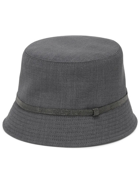  Brunello Cucinelli Monili Chain Detail Bucket Hat - Grey 