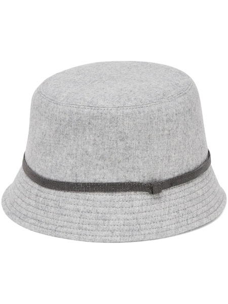  Brunello Cucinelli Monili Chain Detail Bucket Hat - Grey 