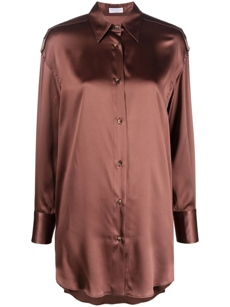  Brunello Cucinelli Monili Chain Detail Shirt - Brown 