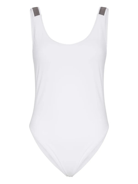  Brunello Cucinelli Monili Chain-embellished Swimsuit - White 