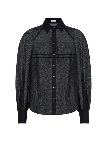  Brunello Cucinelli Monili Cotton Shirt - Black 