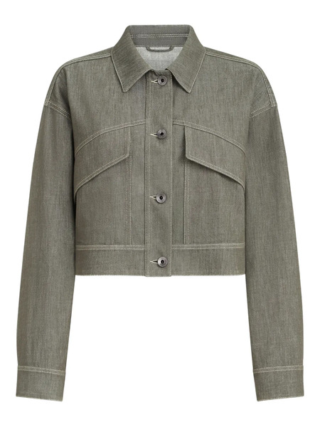  Brunello Cucinelli Monili-detail Buttoned Jacket - Green 