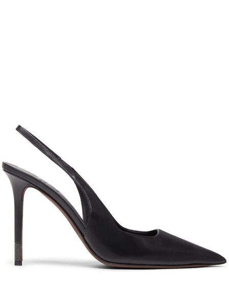  Brunello Cucinelli Monili-detail Leather Slingback Pumps - Black 