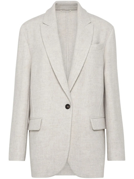  Brunello Cucinelli Monili-embellished Blazer - White 
