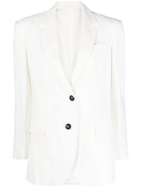  Brunello Cucinelli Notch-lapels Single-breasted Blazer - White 