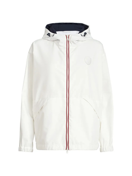  Brunello Cucinelli Nylon Hooded Outerwear Jacket With Logo - White 