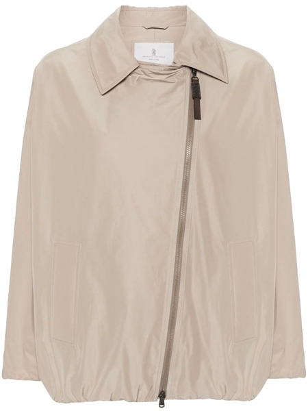  Brunello Cucinelli Off-centre Zip Padded Jacket - Neutrals 
