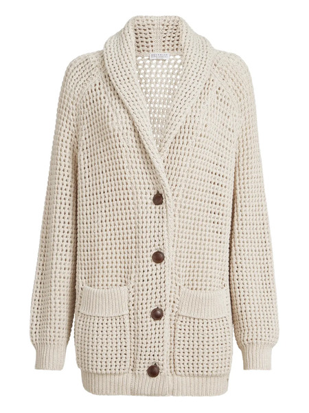  Brunello Cucinelli Open-knit Cardigan - Neutrals 