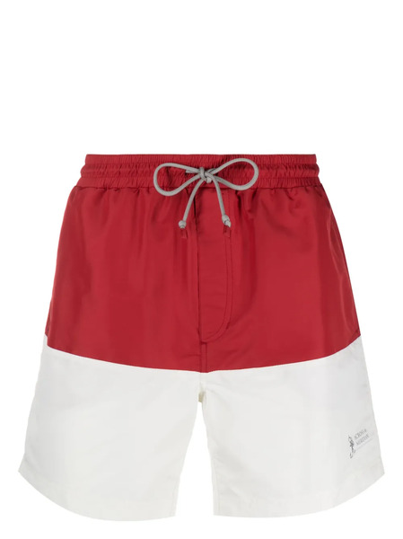  Brunello Cucinelli Panelled-design Swim Shorts - Red 