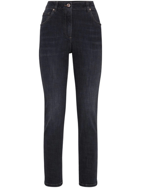  Brunello Cucinelli Patch Detail High-waisted Jeans - Black 