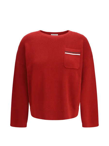  Brunello Cucinelli Patch-pocket Sweater - Red 