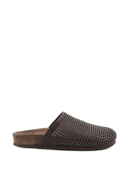 Brunello Cucinelli Perforated Mules - Brown 