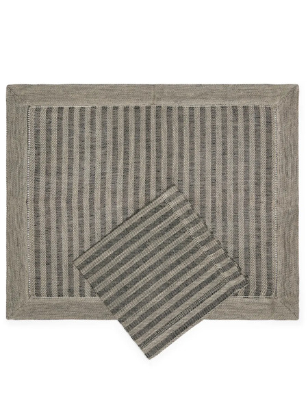  Brunello Cucinelli Placemat And Napkin Set - Grey 