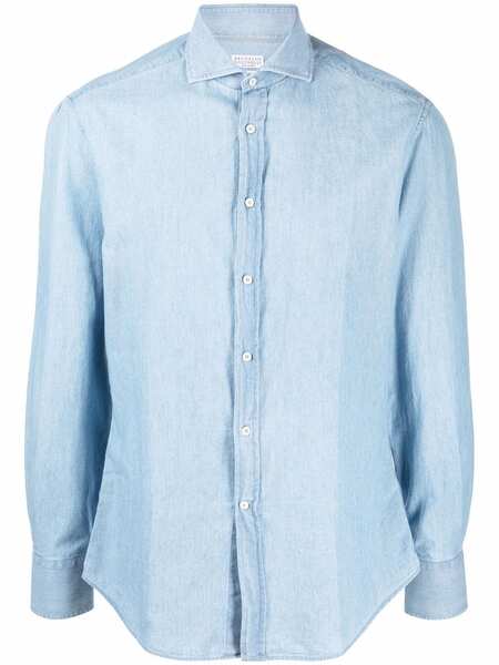  Brunello Cucinelli Plain Button-down Shirt - Blue 