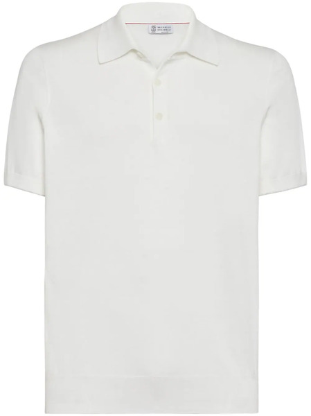  Brunello Cucinelli Plain Button Polo Shirt - White 