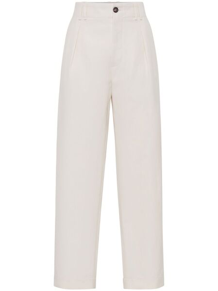  Brunello Cucinelli Pleated Chino Trousers - White 
